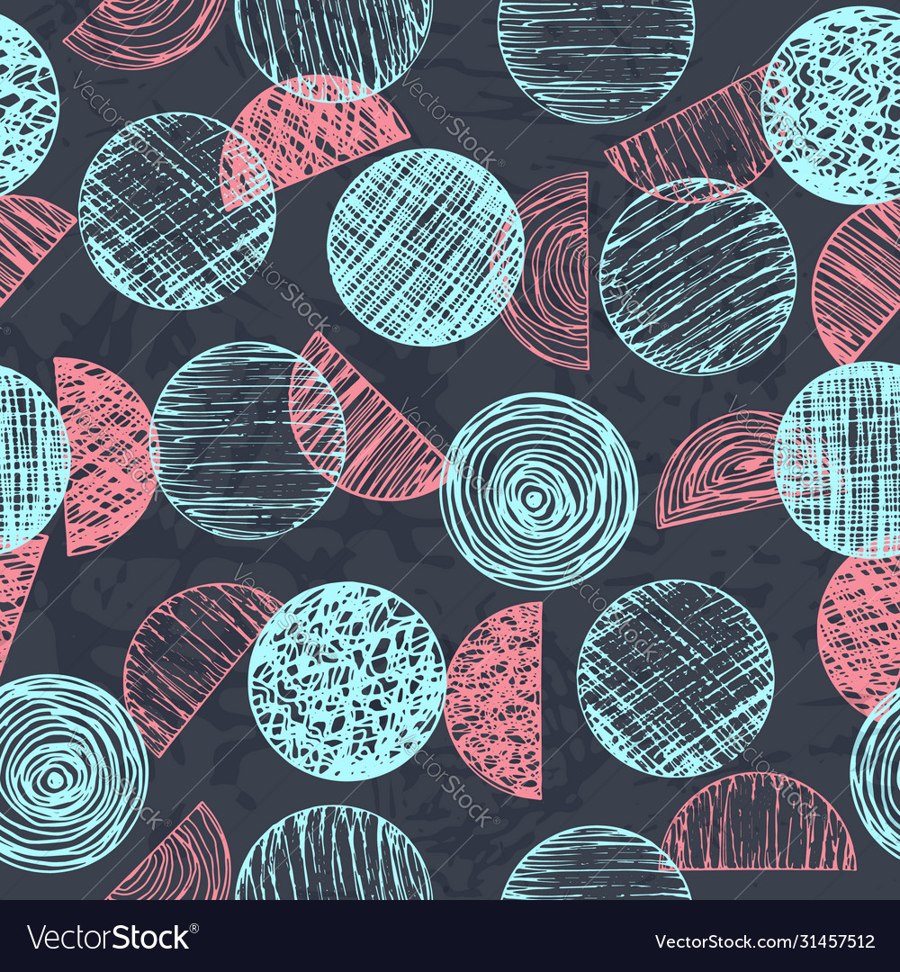 Cute colorful textured round shapes pattern Vector Image Cute colorful textured round shapes pattern