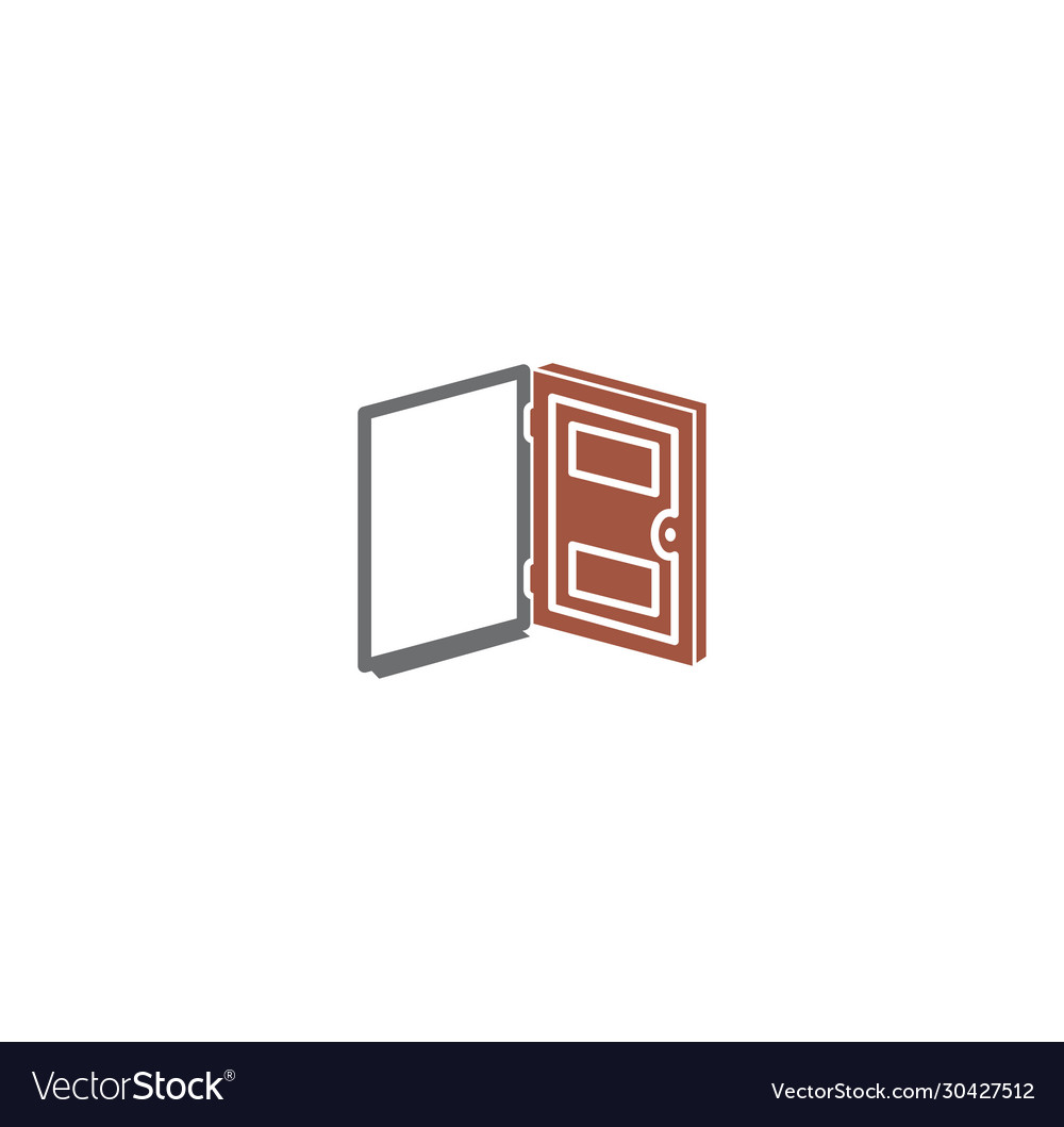 Door icon on background for graphic and web design