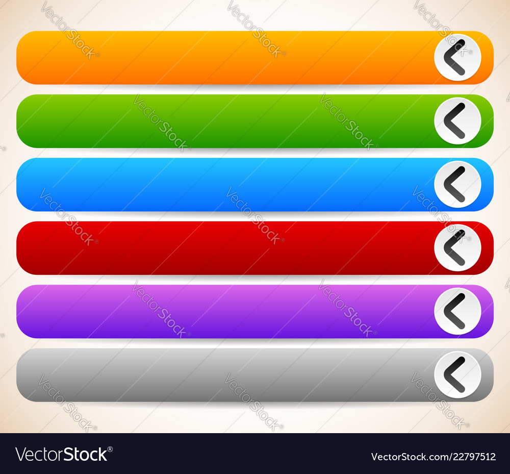 Empty blank oblong long horizontal buttons