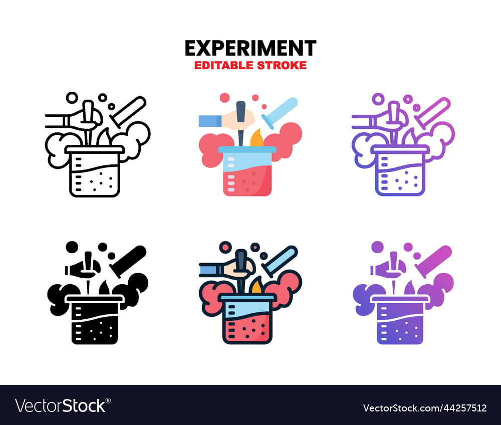 Experiment icon set with different styles