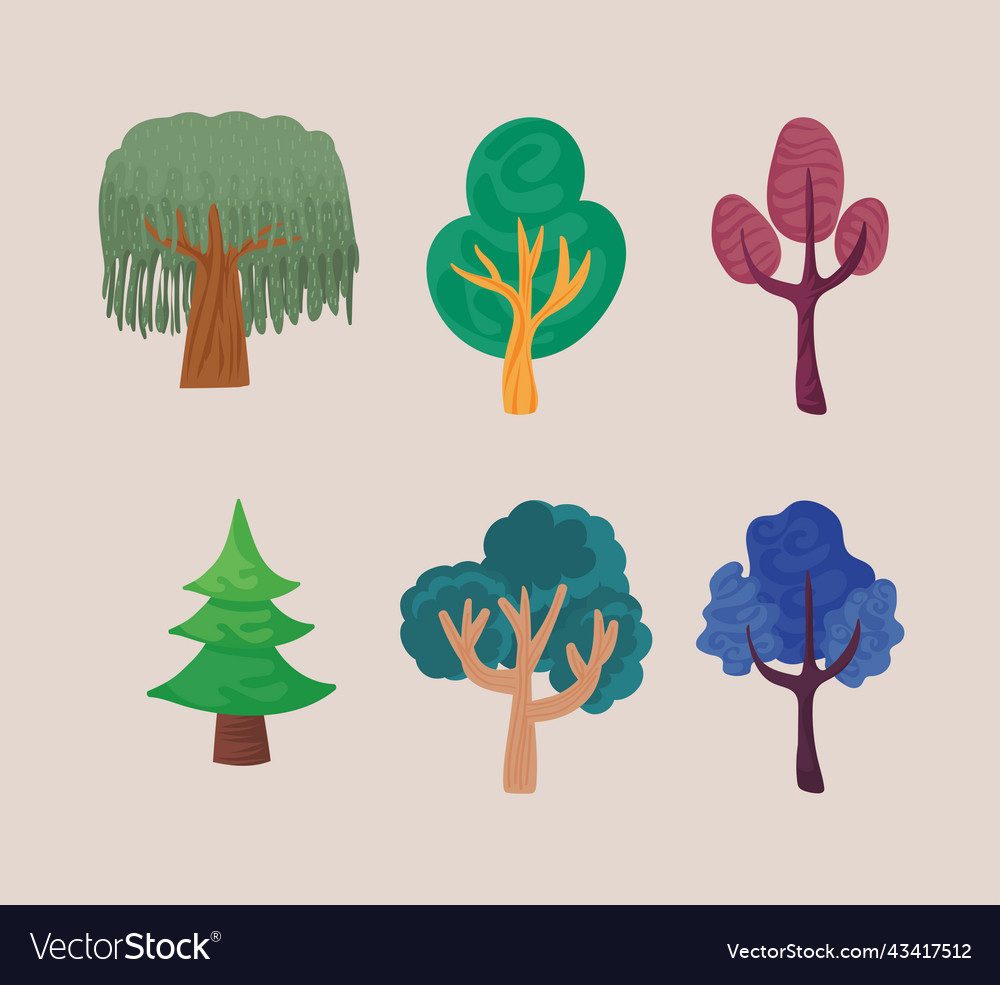 Icons set trees