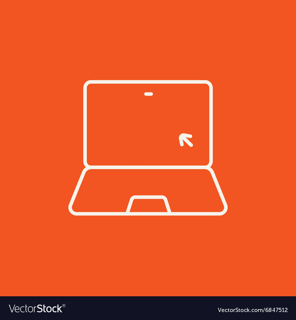 Laptop with cursor line icon