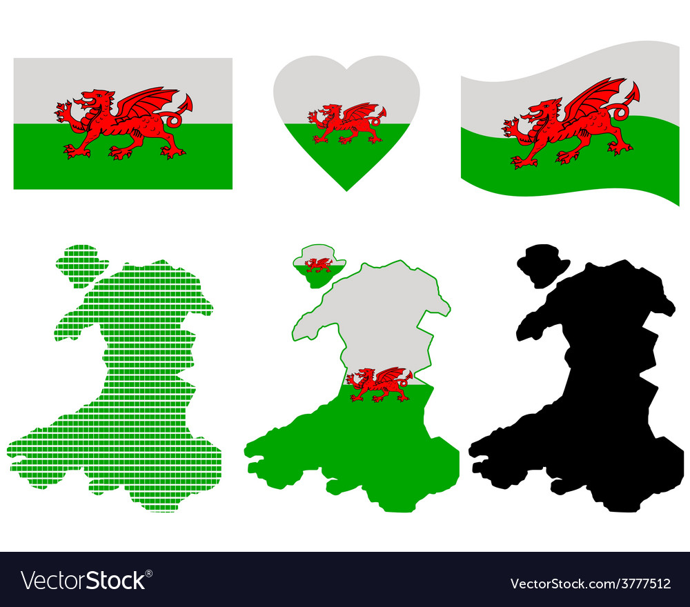 Map of wales Royalty Free Vector Image - VectorStock