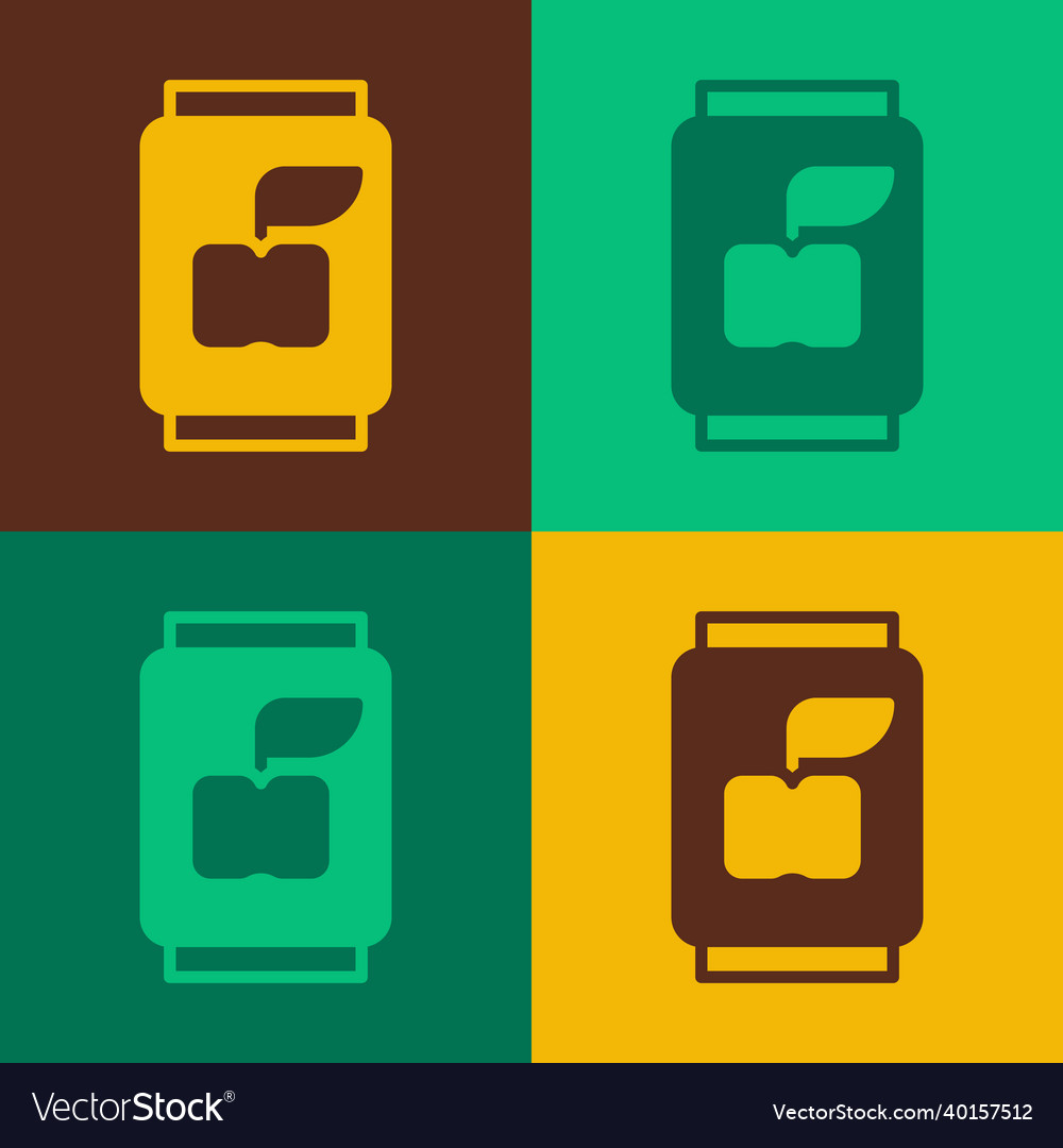 Pop art soda can icon isolated on color background