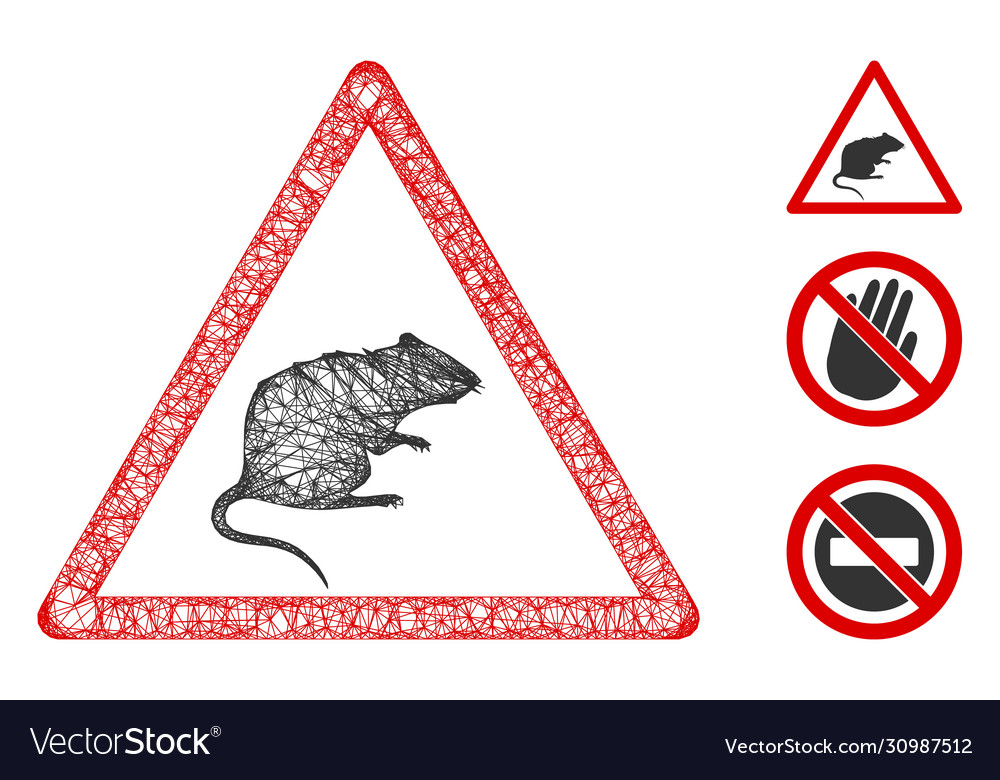 Rat warning polygonal web mesh Vector Image Rat warning polygonal web mesh