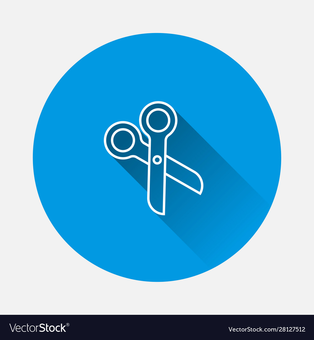 Scissors icon on blue background flat image