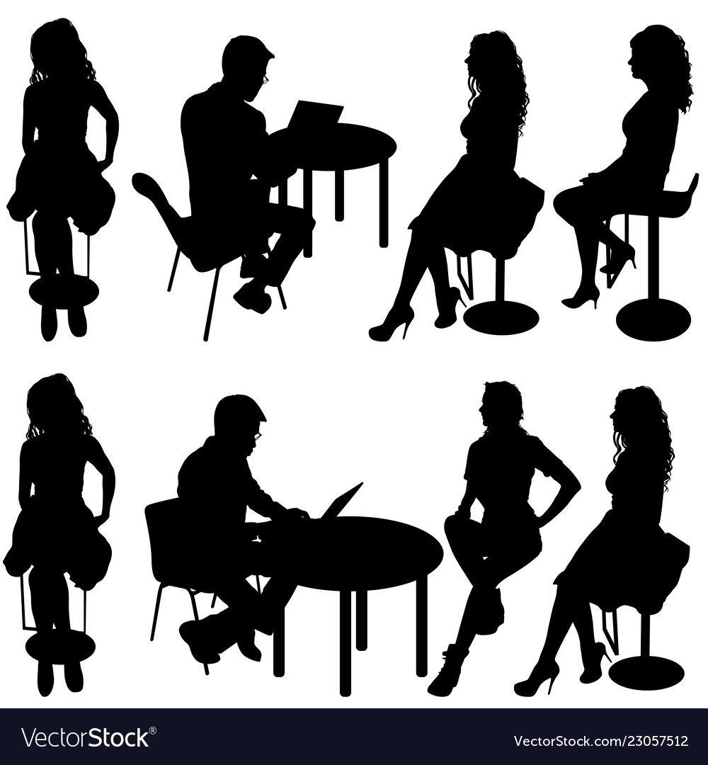 Silhouette of a Woman Sitting in a Chair