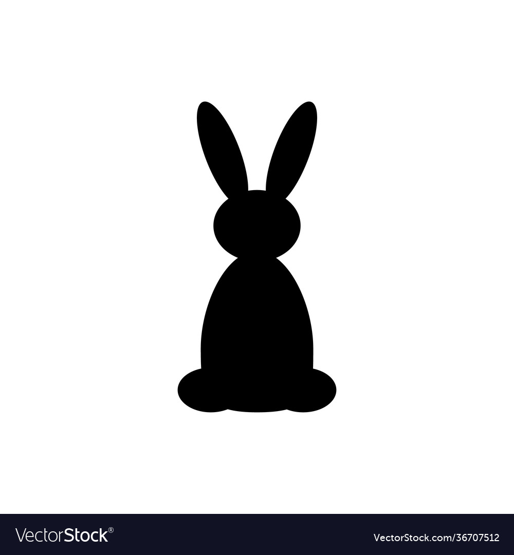 Silhouette rabbit simple black