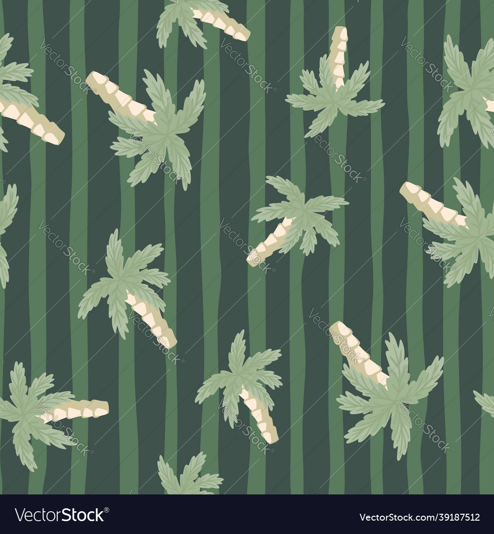 Tropical nature seamless pattern with random palm