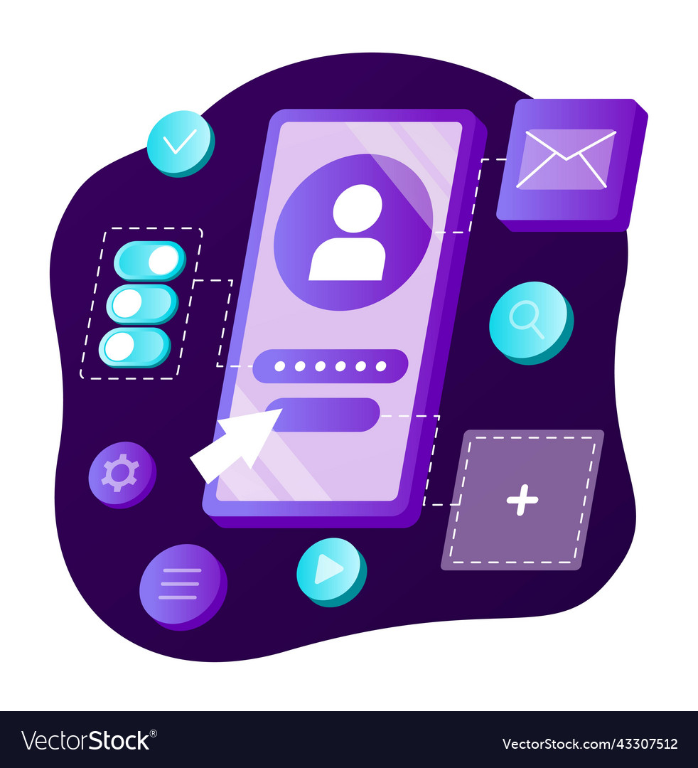 Ui ux elements vector image Ui ux elements