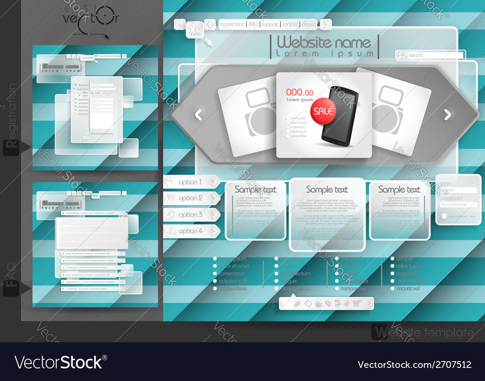 Website design template menu elements