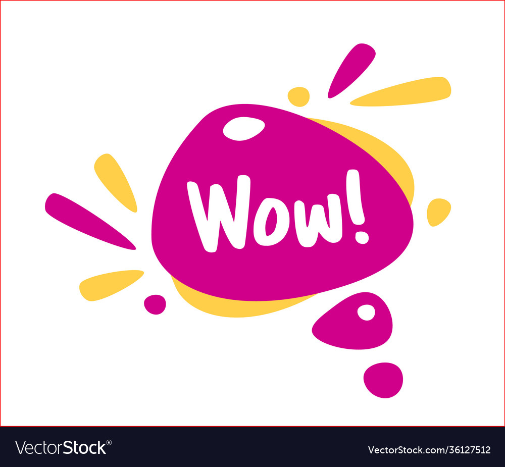 Wow bubble talk phrases hand drawn doodle speech Vector Image