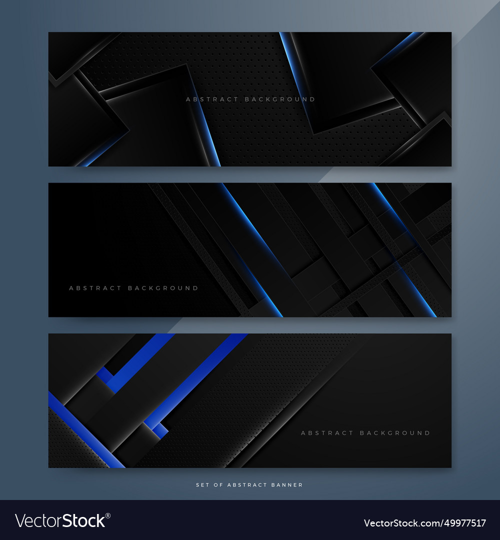 Abstract blue and black gradient banner