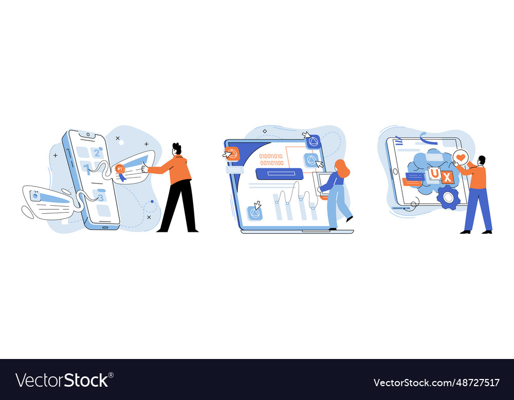 Application testing metaphor vector image Application testing metaphor