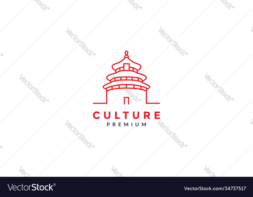 Asian Chinese Classic House Ancient Architecture Vector Image