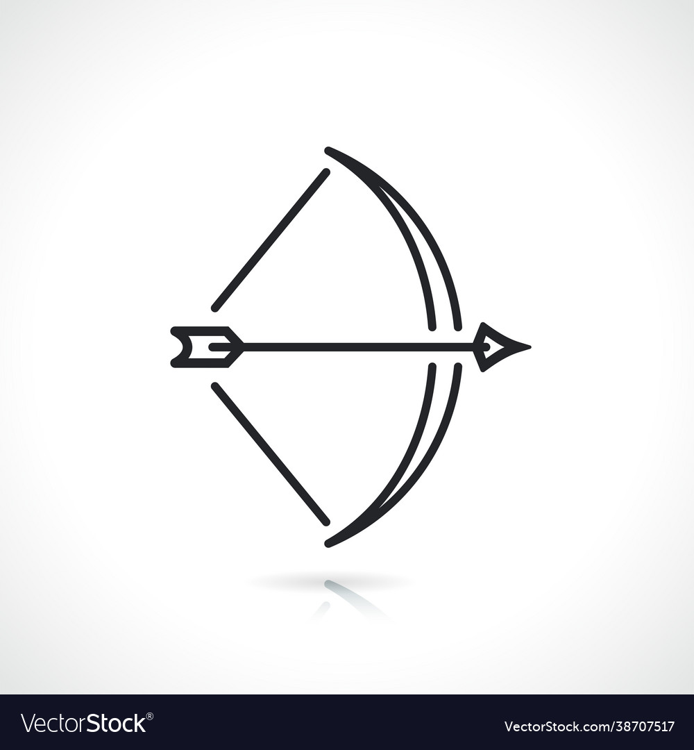 Bow and arrow line icon Royalty Free Vector Image