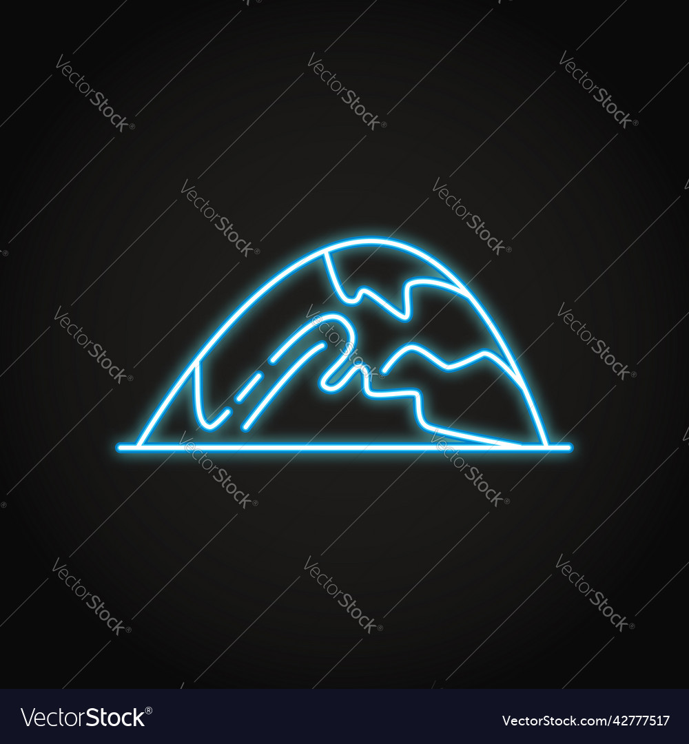 Cliff with ledges icon in thin line style vector image Cliff with ledges icon in thin line style