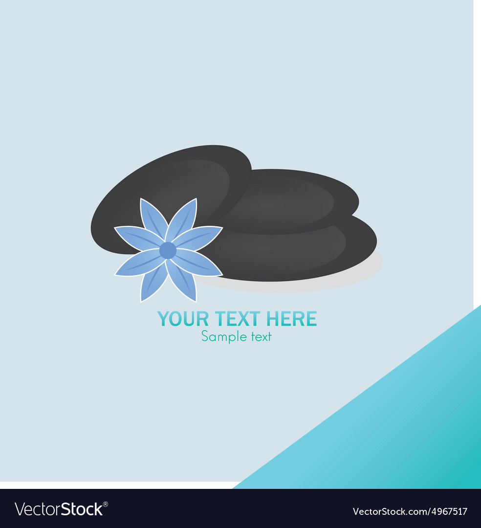 Colored background with text and spa icons