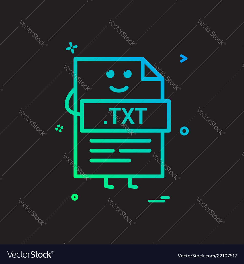 Computer txt Datei Format Typ Icon Design vector image Computer txt Datei Format Typ Icon Design