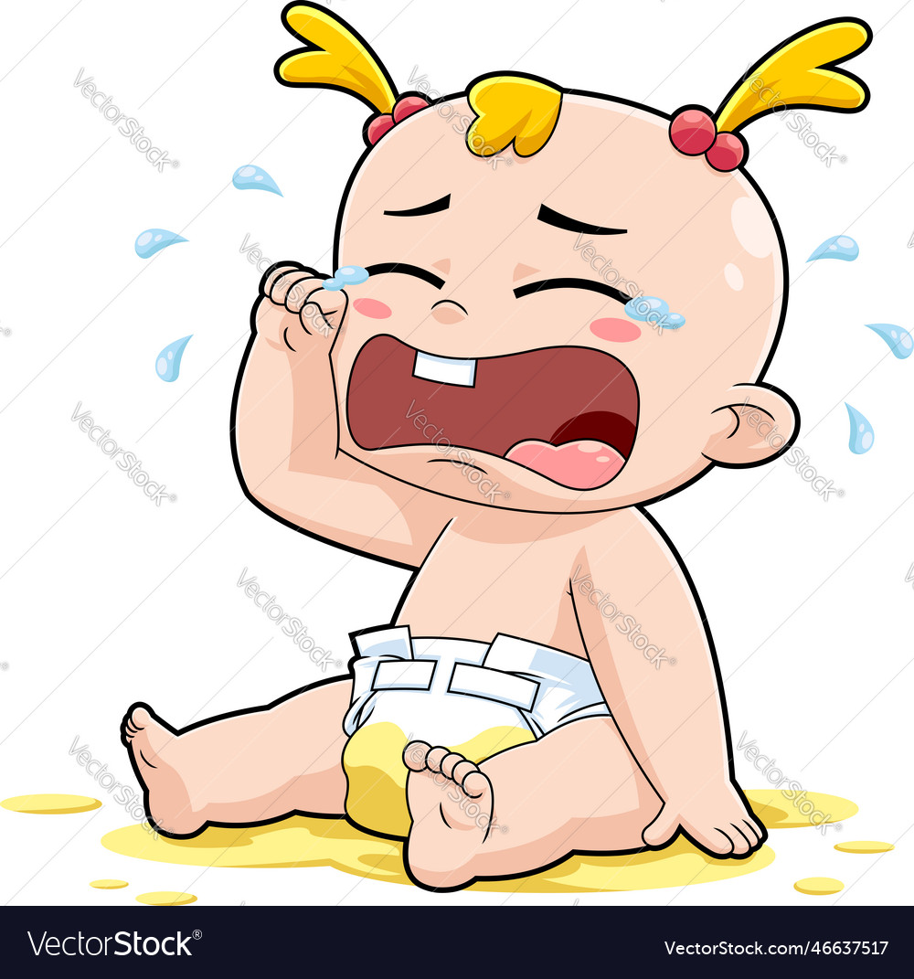 Crying Baby Girl Cartoon