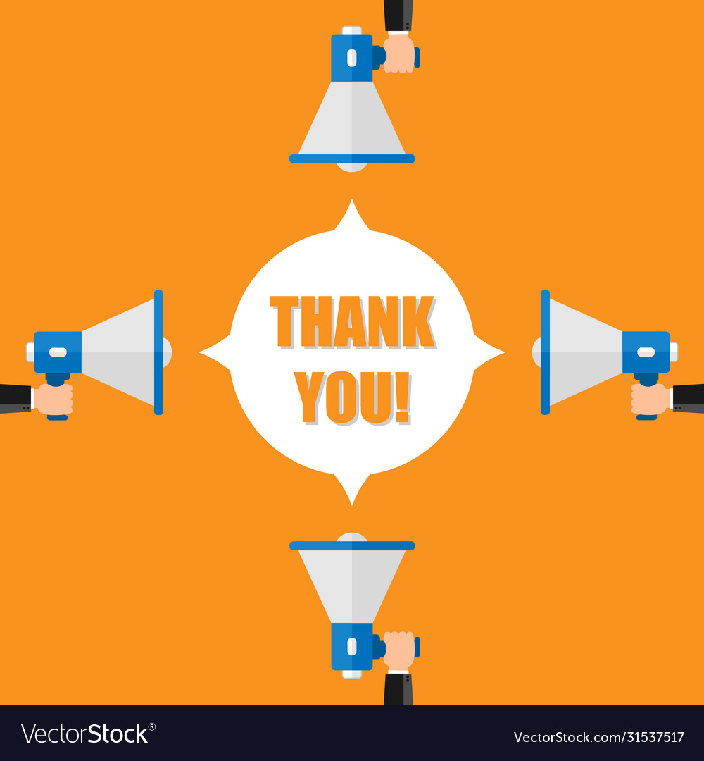 Flat Design Business Concept Thank You Digital Vector Image