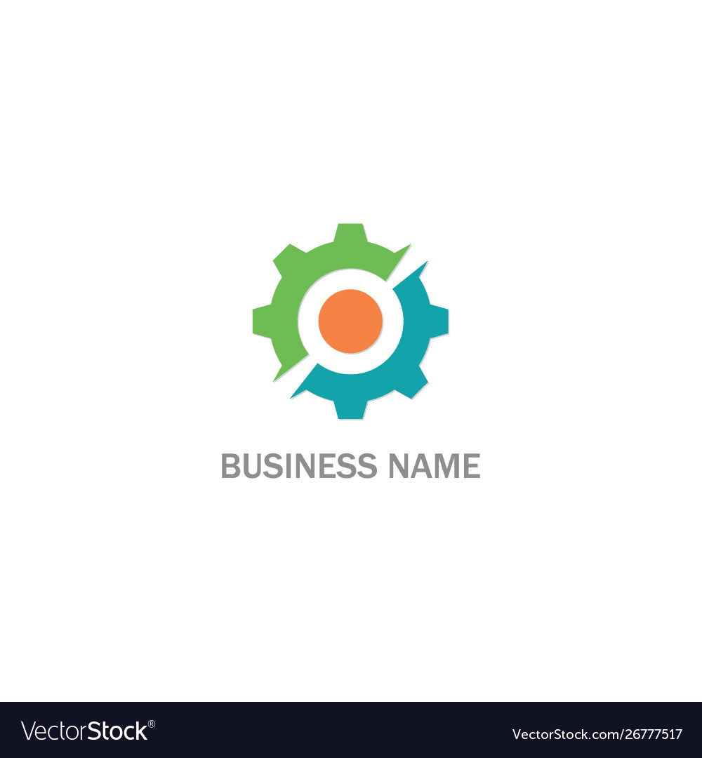 Gear work circle business logo Royalty Free Vector Image