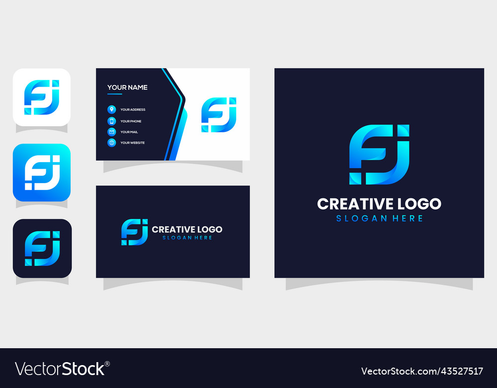 Graphic from initial f and j with a modern vector image Graphic from initial f and j with a modern