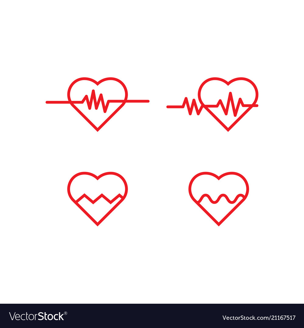 Heart pulse logo icon template