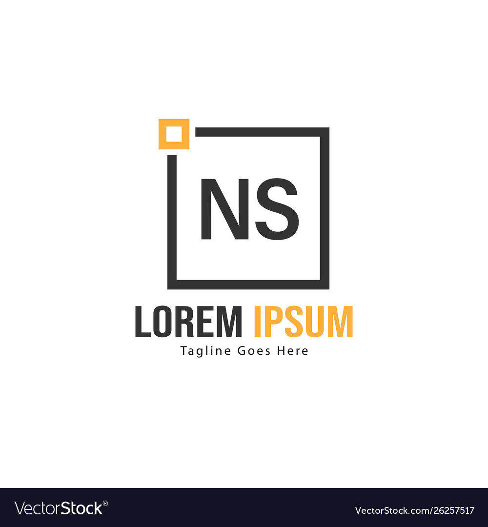 Initial ns logo template with modern frame