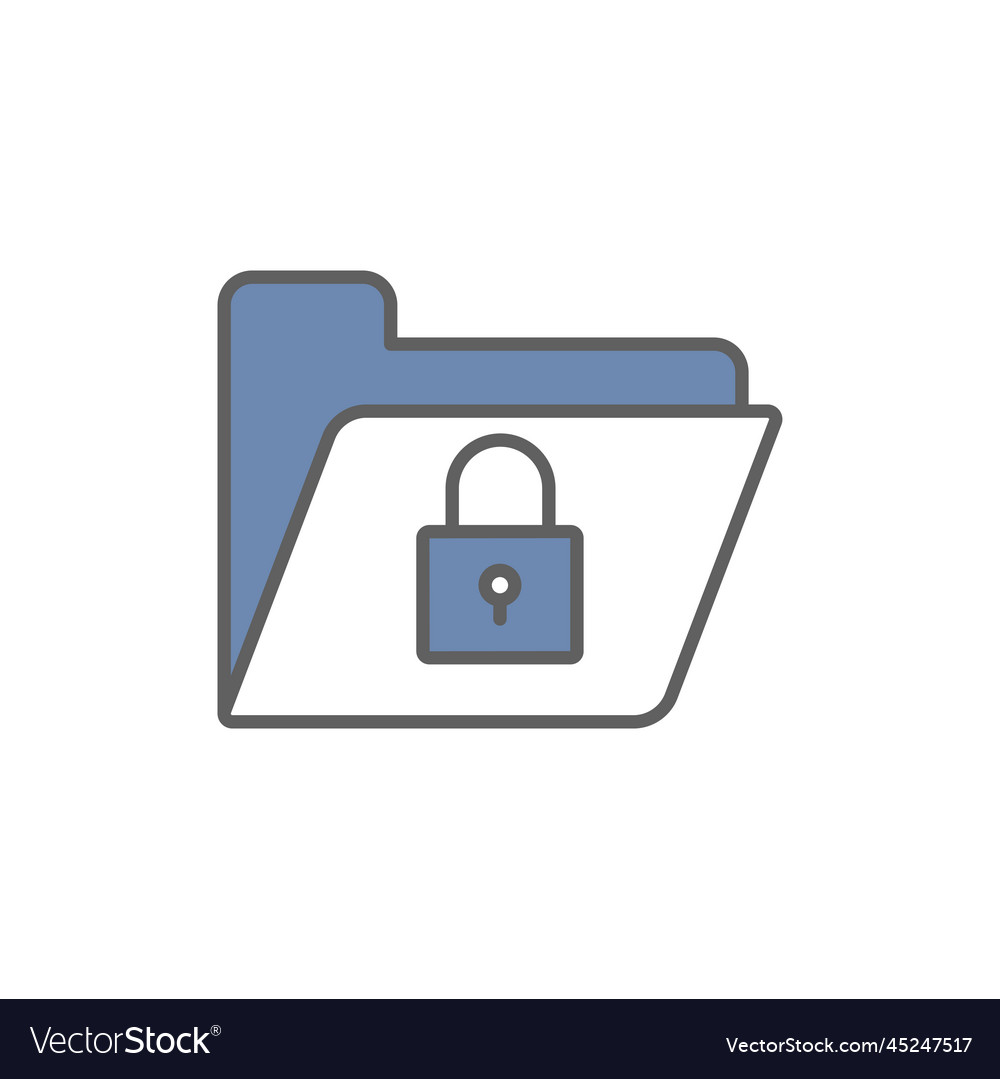 Lock folder icon developer vector image Lock folder icon developer