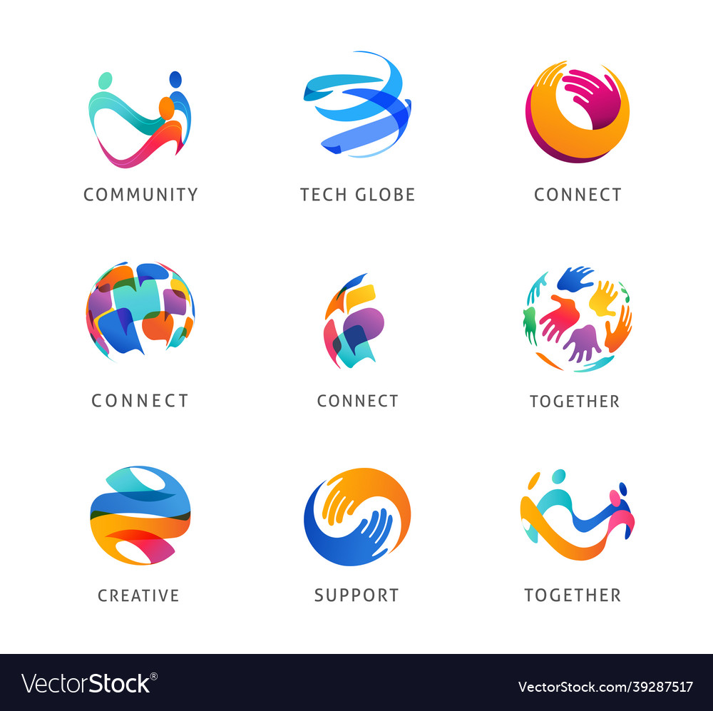 Logo set creative technology biotechnology Vector Image