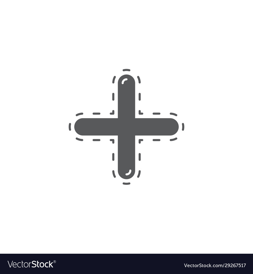 Plus add button icon concept isolated on white