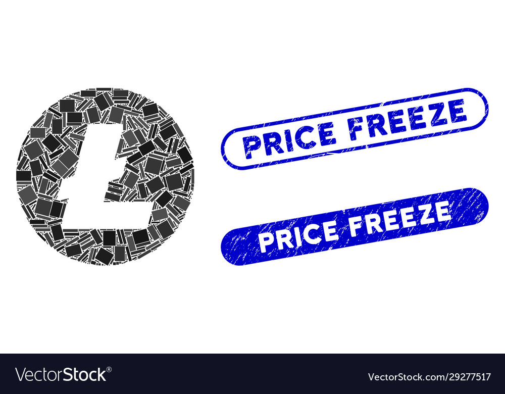 Rectangle mosaic litecoin coin with textured price Vector Image Rectangle mosaic litecoin coin with textured price