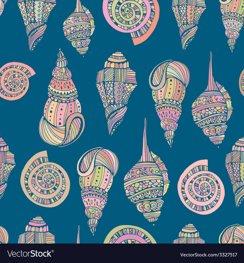 Seashell seamless pattern