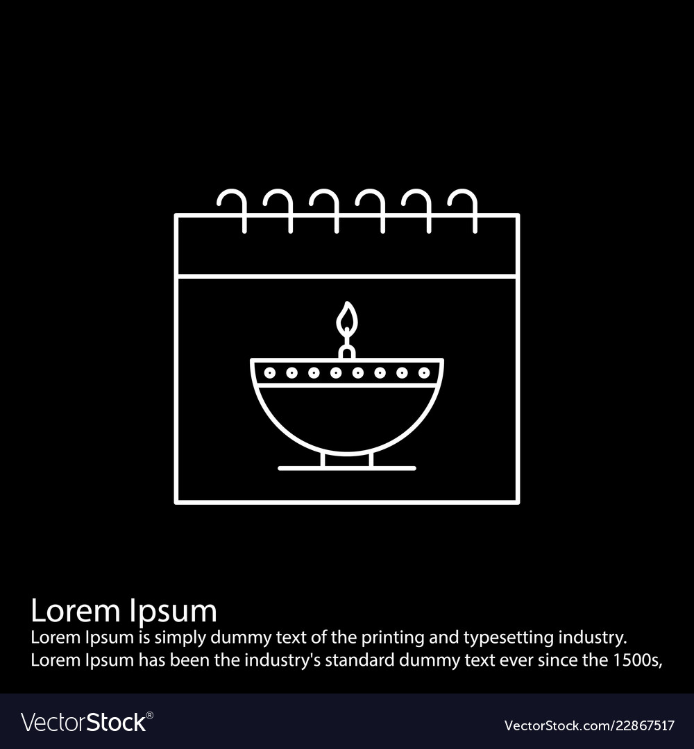 Simple line icon on black square background