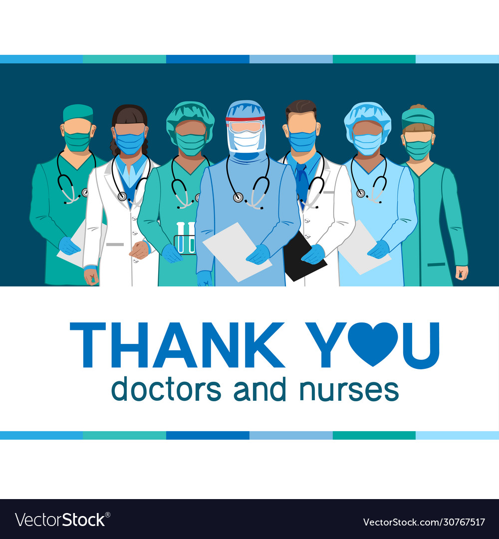 Vielen Dank an Ärzte und Krankenschwestern vector image Vielen Dank an Ärzte und Krankenschwestern