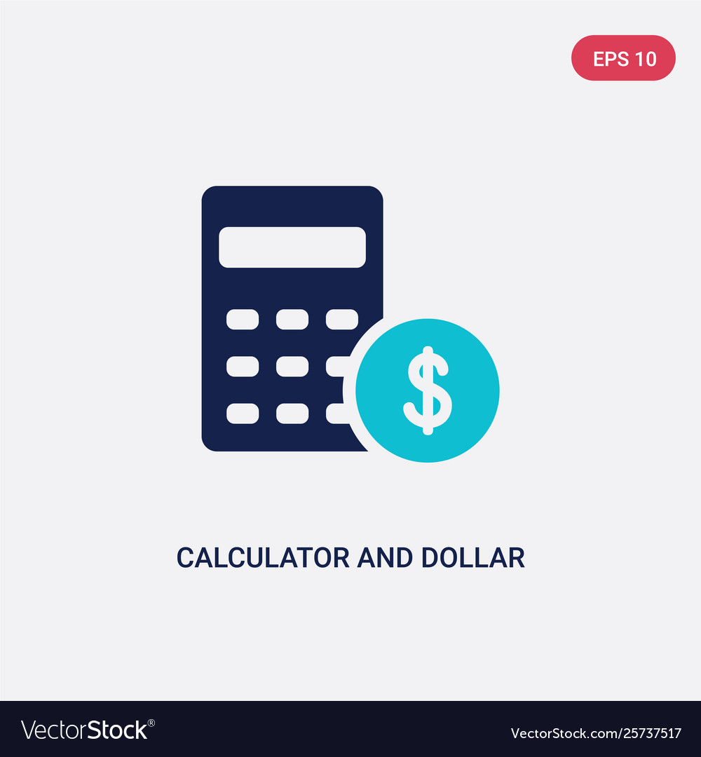 Two color calculator and dollar icon from vector image Two color calculator and dollar icon from