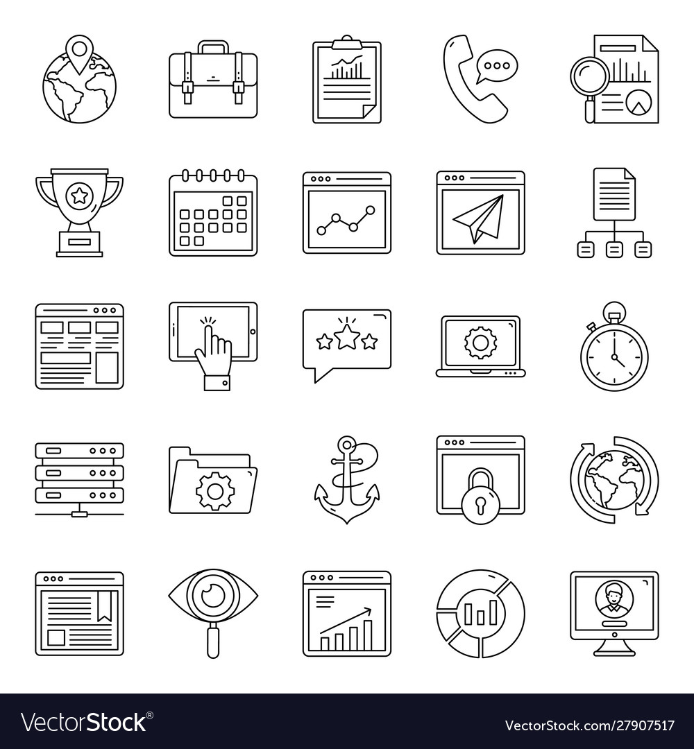 Web layout line icons pack