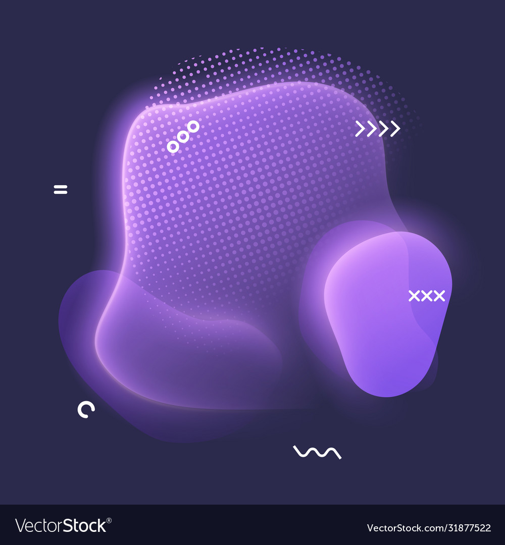 Abstract liquid shape with neon light effects Vector Image