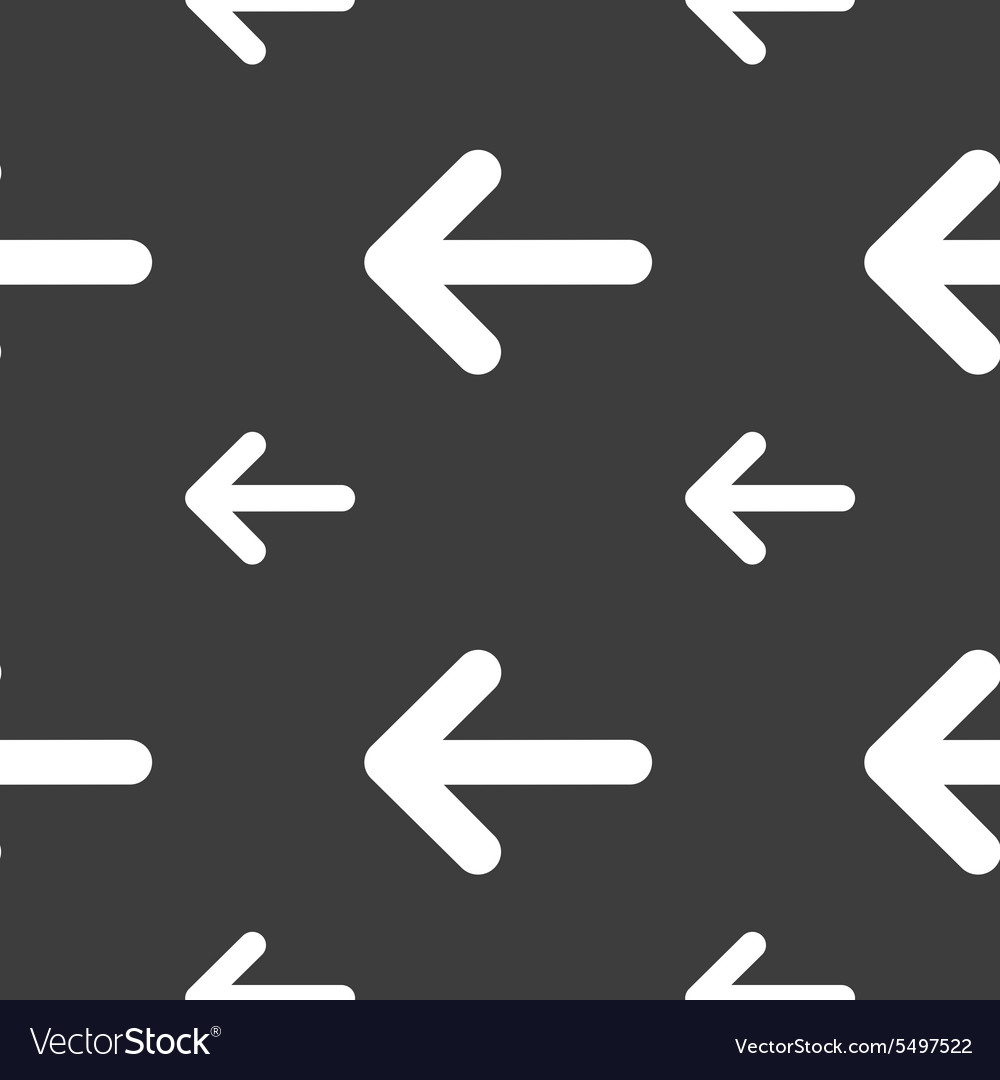 Arrow left way out icon sign seamless pattern