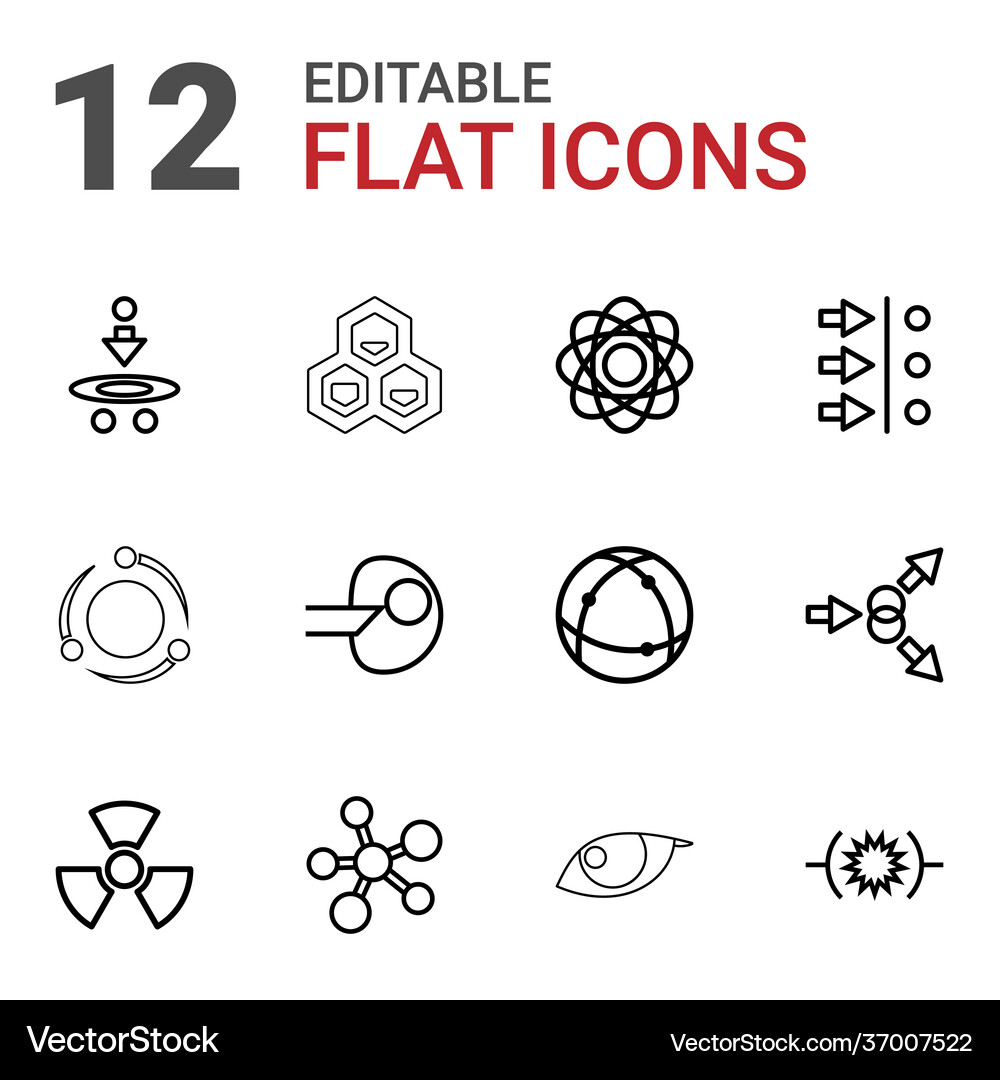 Atom icons Royalty Free Vector Image - VectorStock