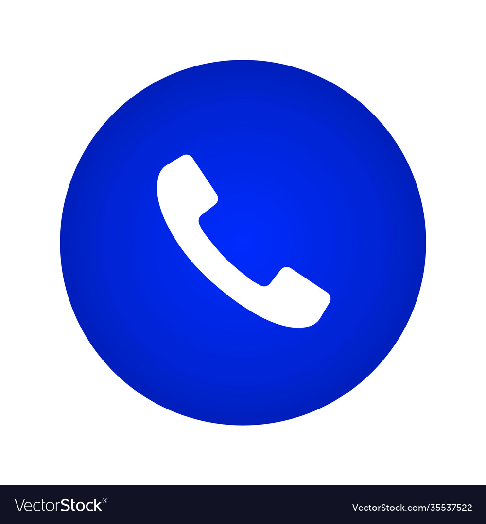Call icon button on a blue gradient circle vector image Call icon button on a blue gradient circle