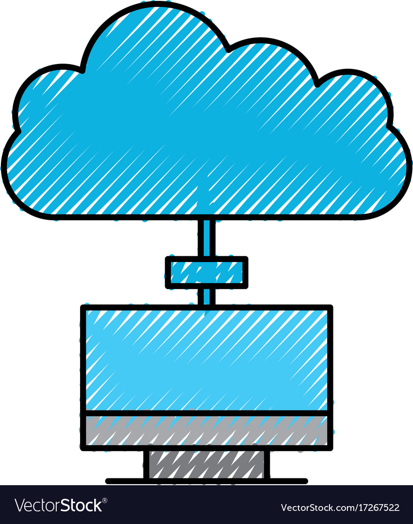 Cloud computing concept laptop computer