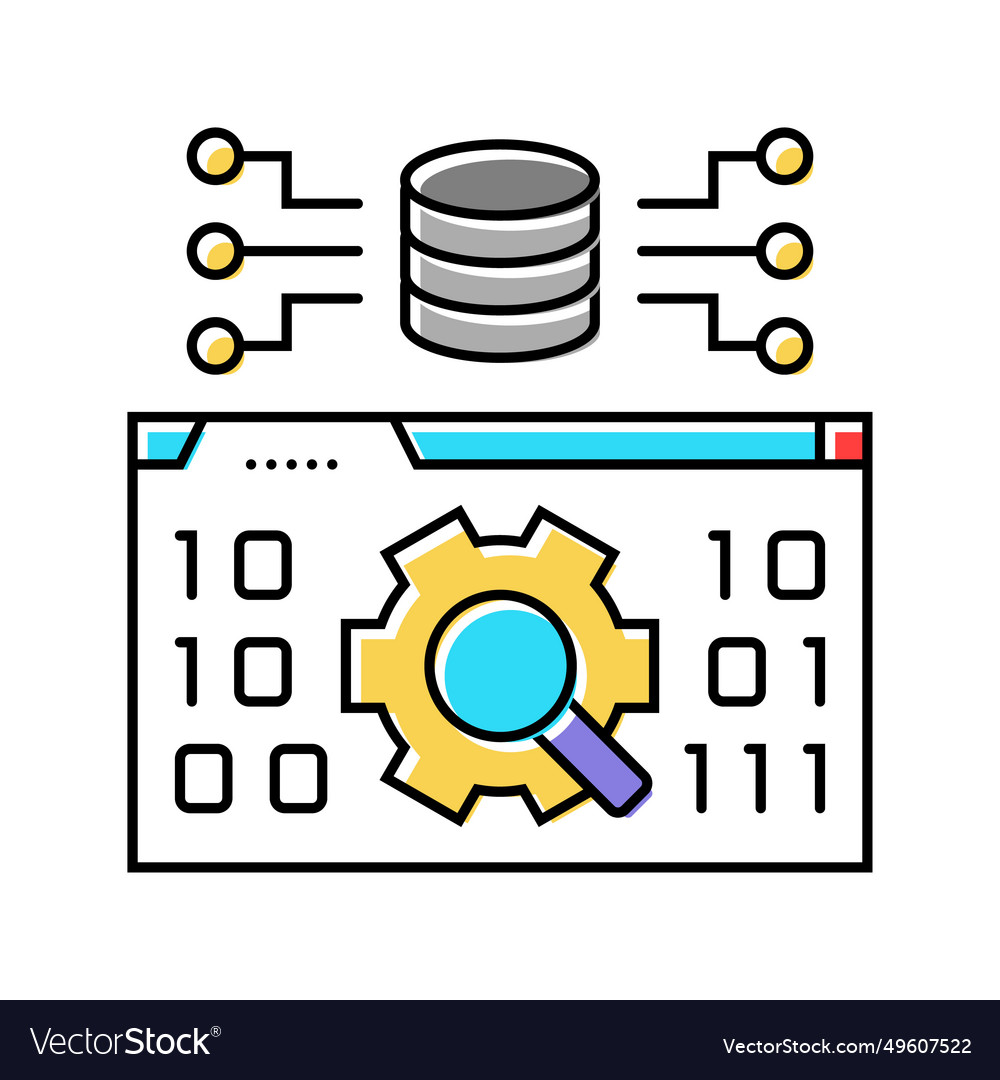 Data validation database color icon vector image Data validation database color icon