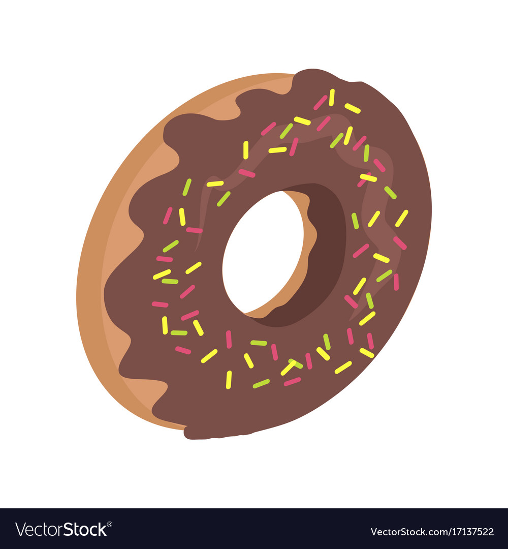 Donut logo sweet doughnut design flat food Vector Image