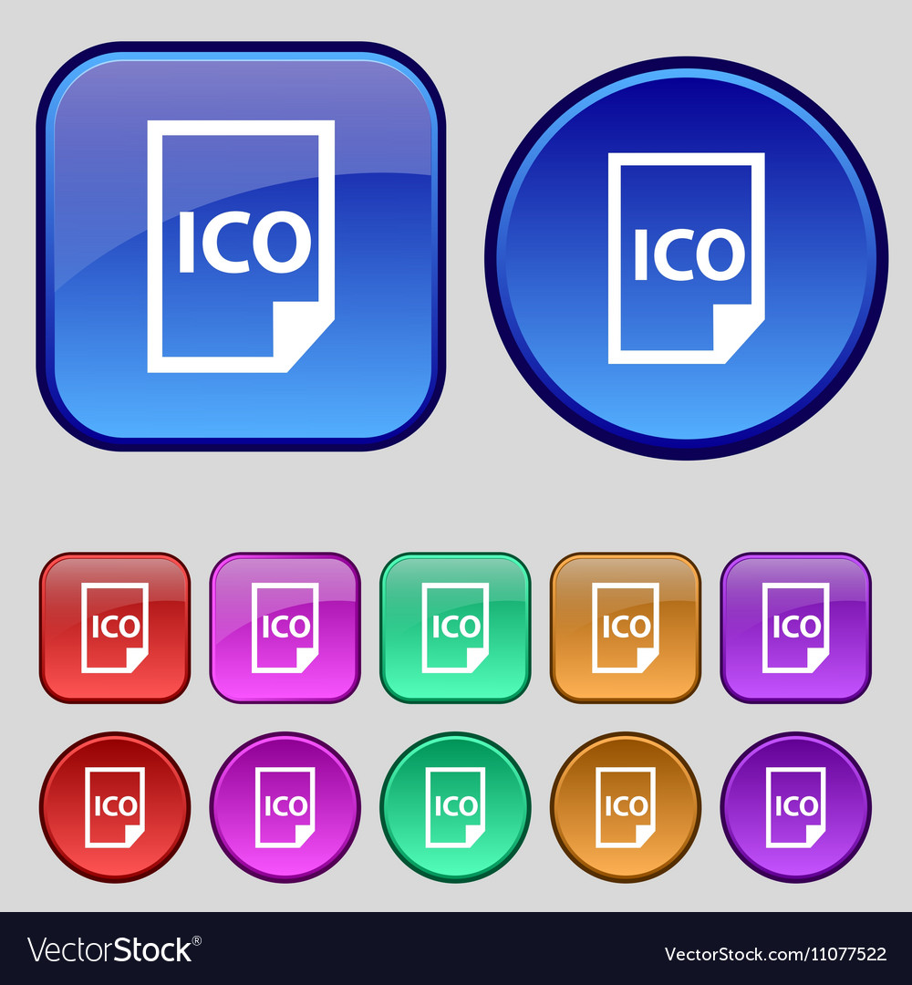 File ico icon sign a set of twelve vintage buttons