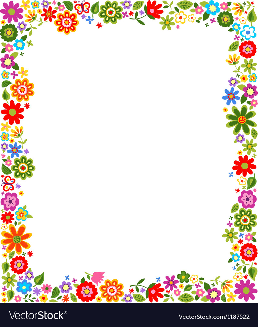 Floral border frame background Royalty Free Vector Image