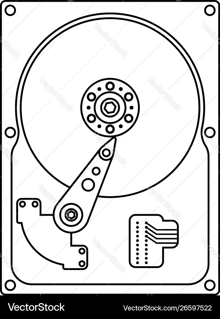 Hdd Icon Royalty Free Vector Image Vectorstock