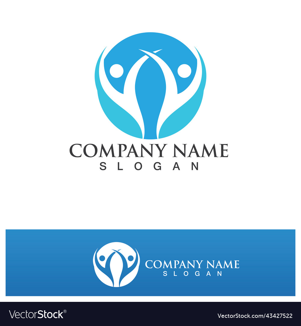 Healthy life people logo and symbol Royalty Free Vector