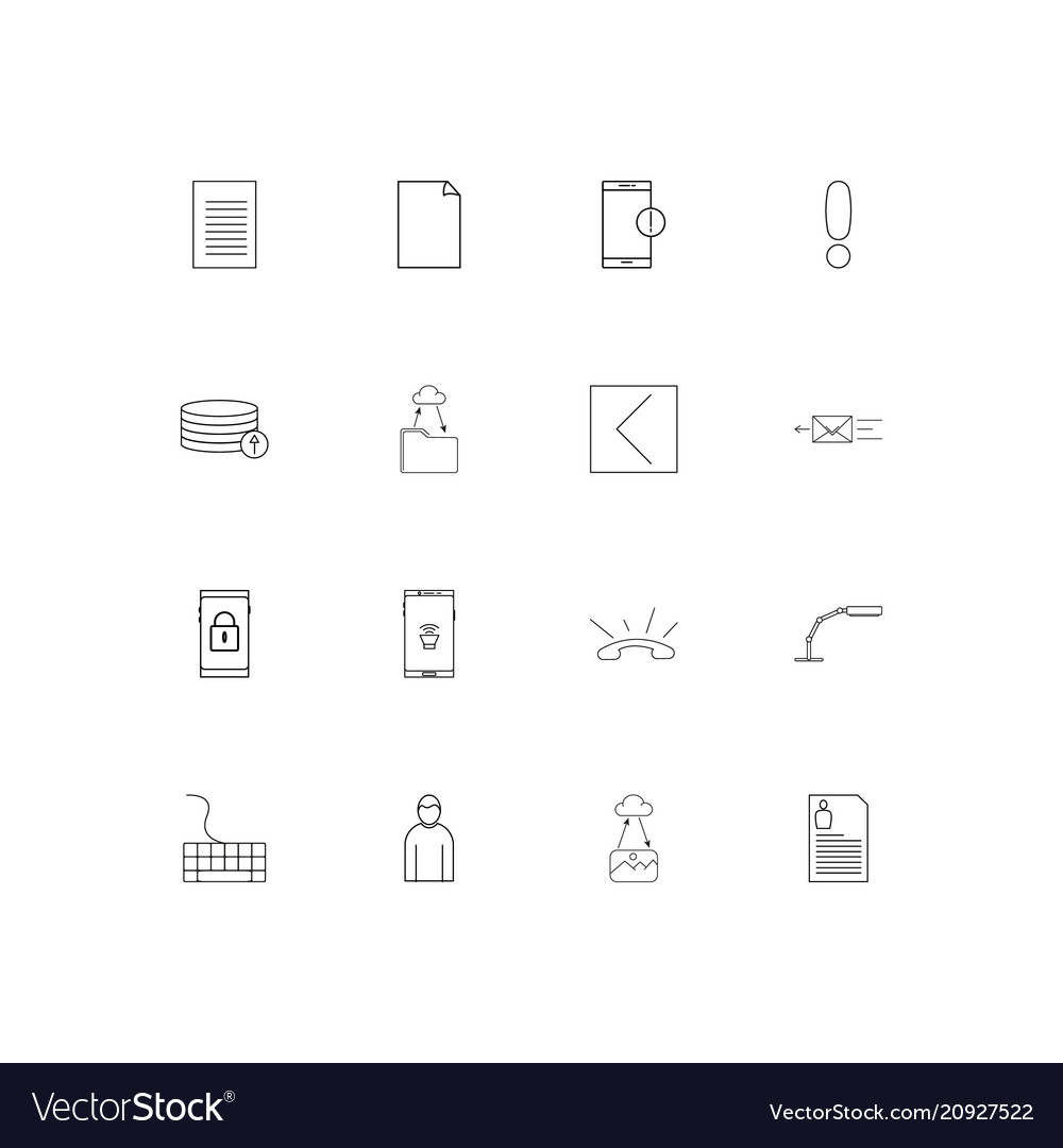 Internet technologies linear thin icons set